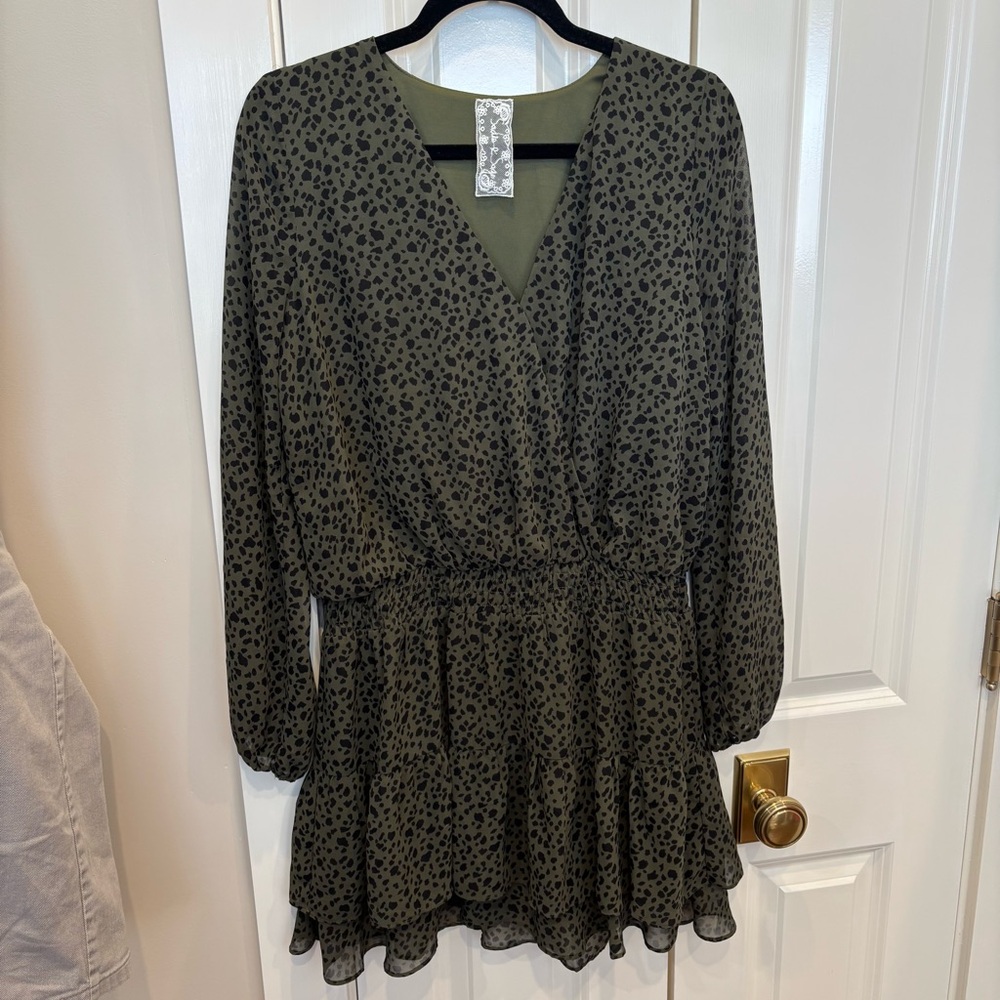 Green and Black Dress